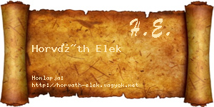 Horváth Elek névjegykártya