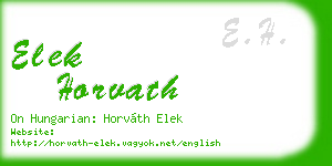 elek horvath business card
